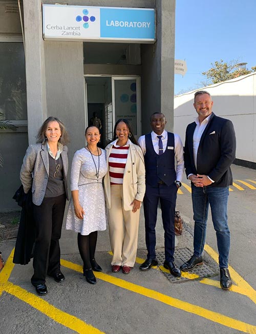 Steven Orange and Clara Metivier-Beukes visiting Cerba Lancet Zambia leadership team